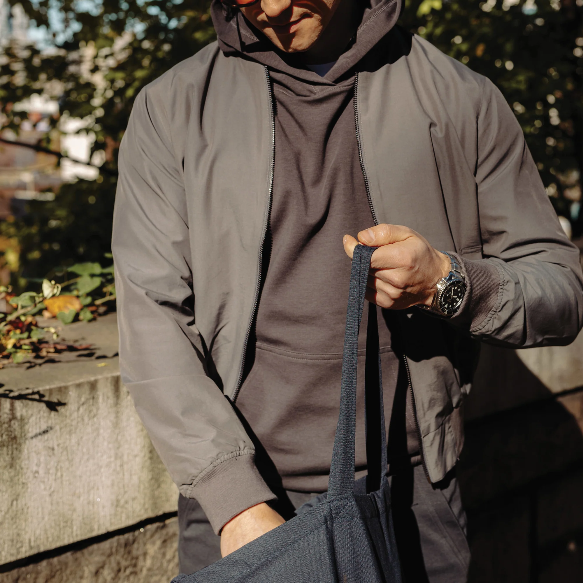 Bomber Jacket - Grey - Image 3