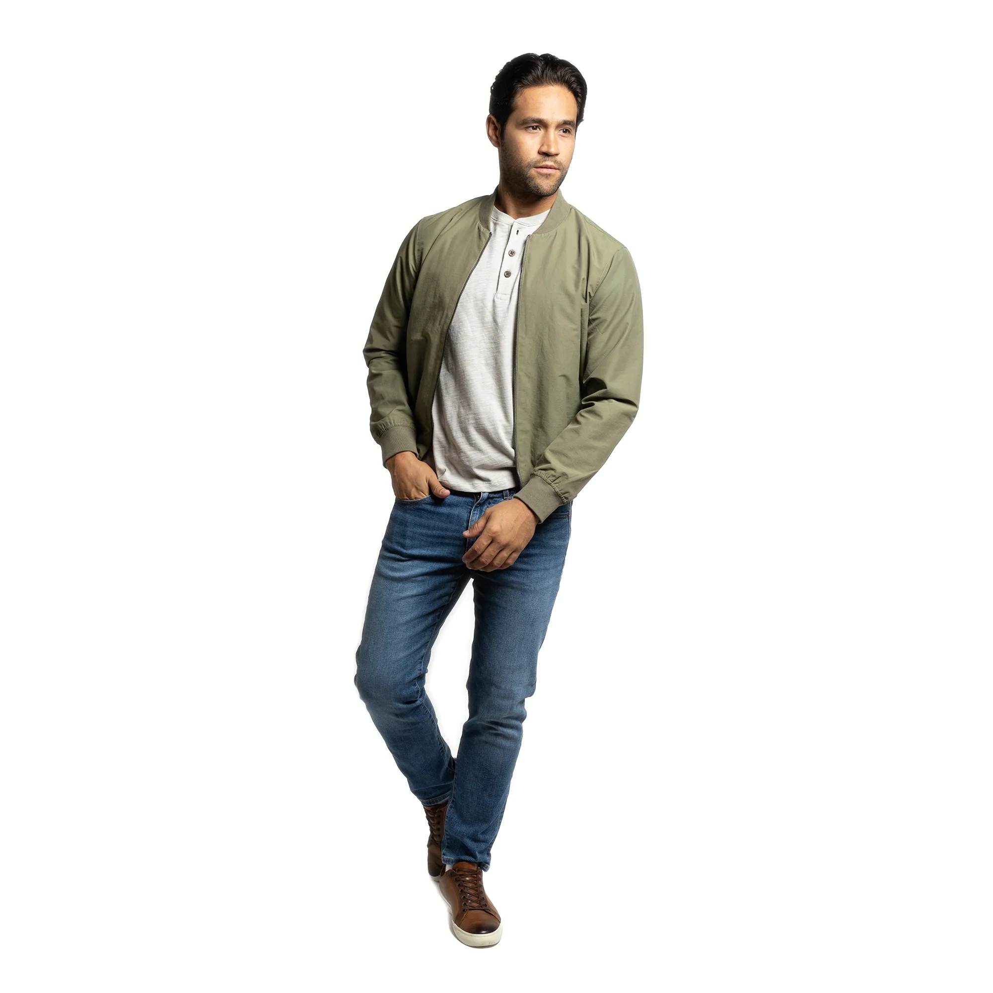 Bomber Jacket - Olive - Image 4