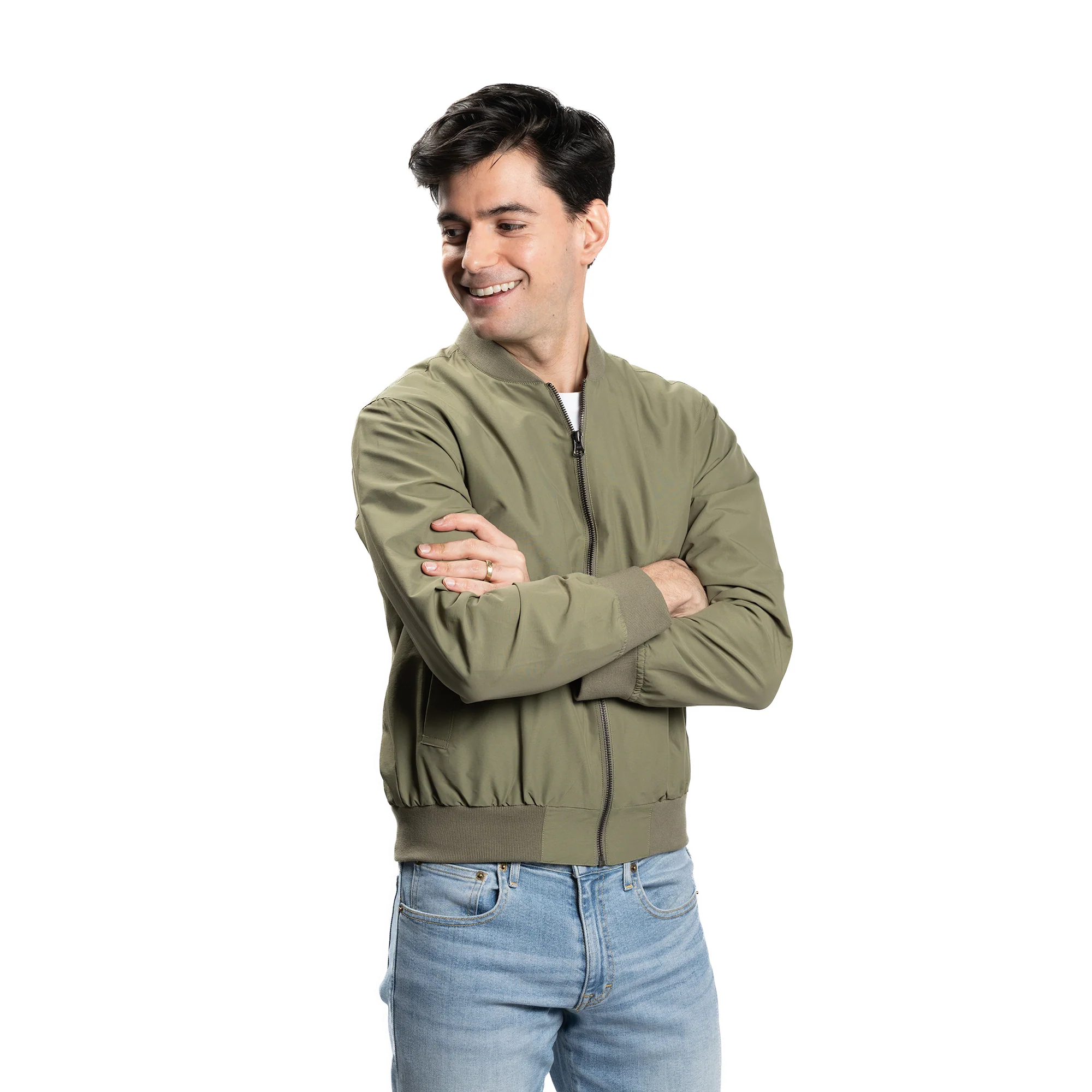 Bomber Jacket - Olive - Image 5