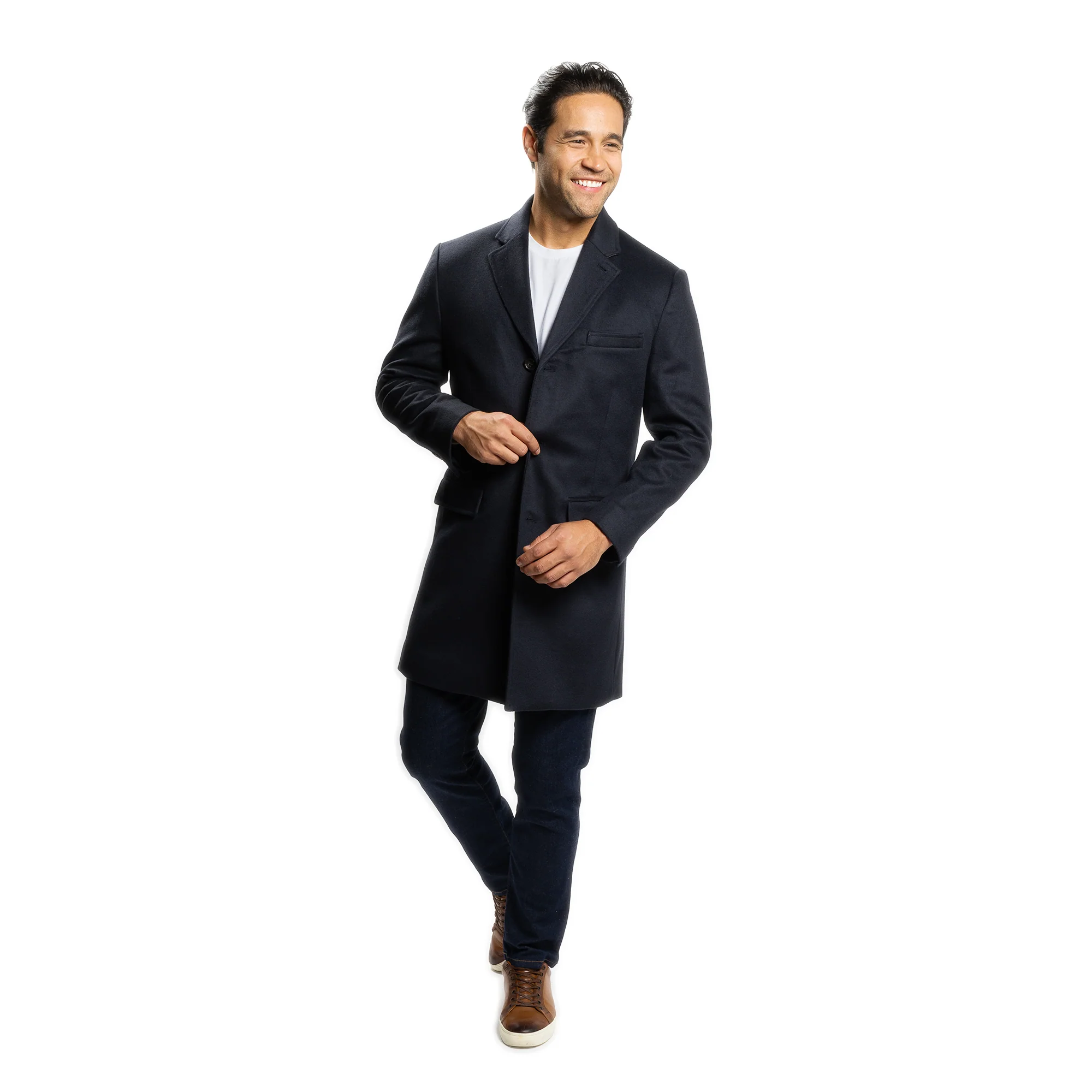 Fulton Wool Cashmere Topcoat - Navy - Image 5