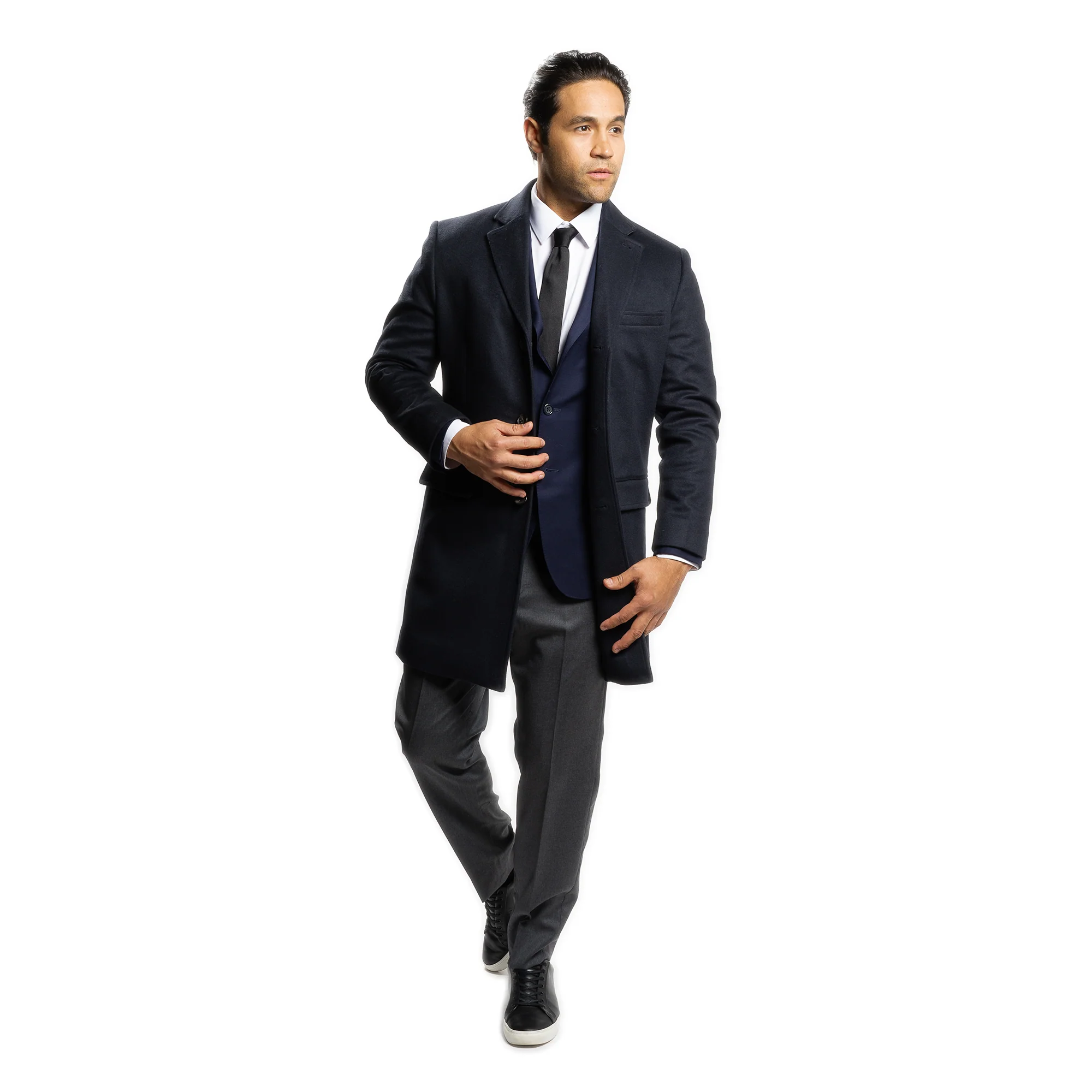 Fulton Wool Cashmere Topcoat - Navy - Image 6