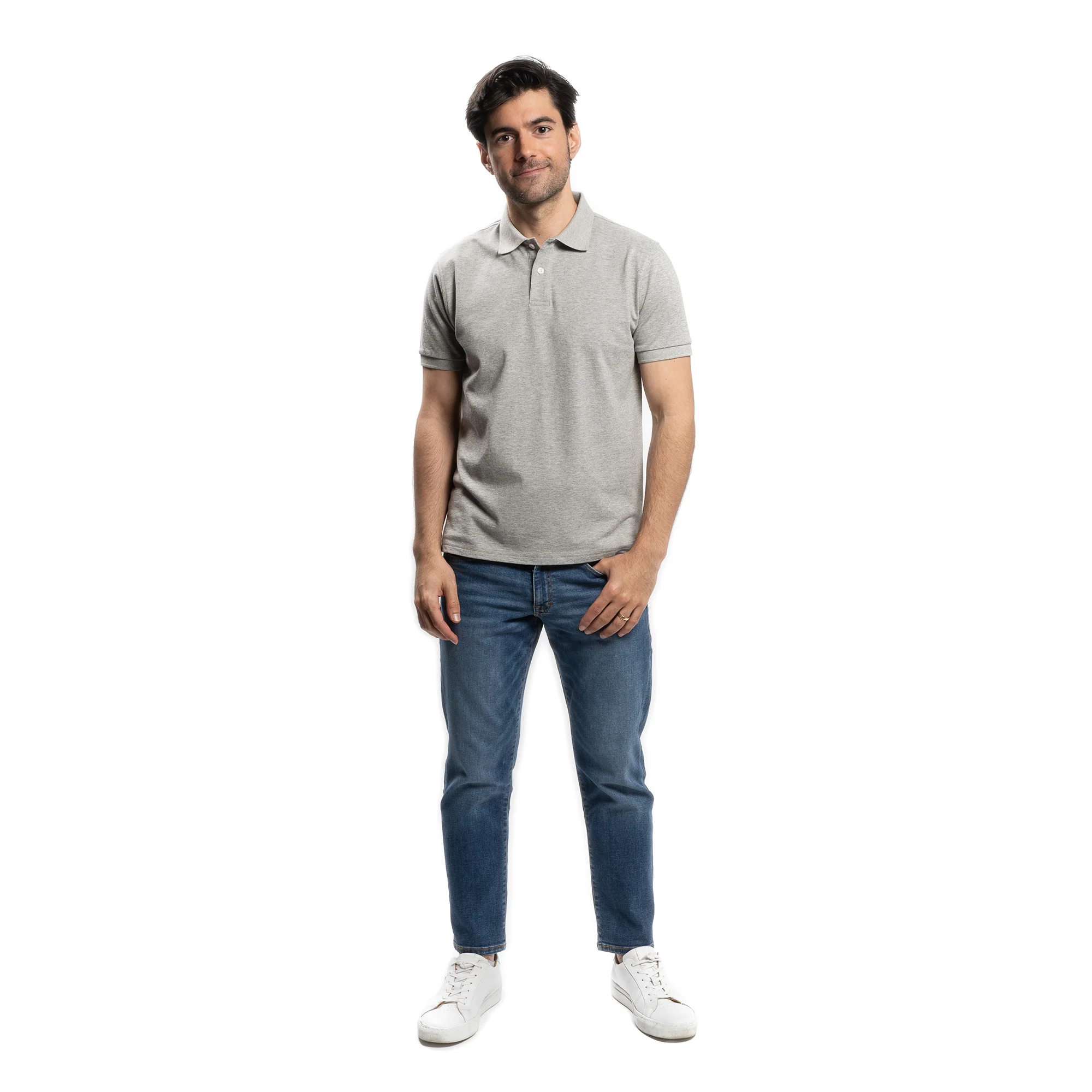 James Polo Shirt - Heather Grey - Image 3