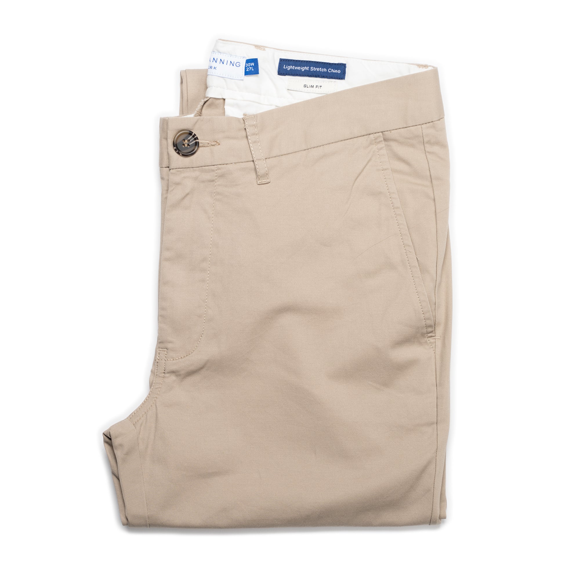 Lightweight Stretch Chinos Slim Fit - Khaki - Image 4
