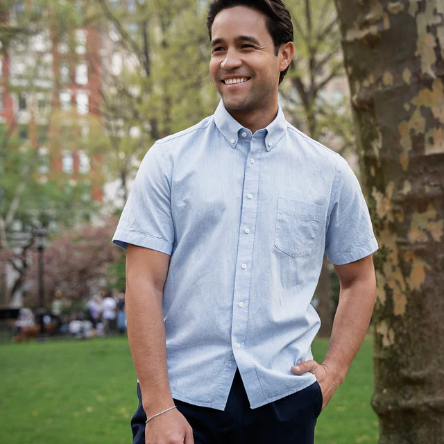 Linen Short Sleever - Blue - Image 3
