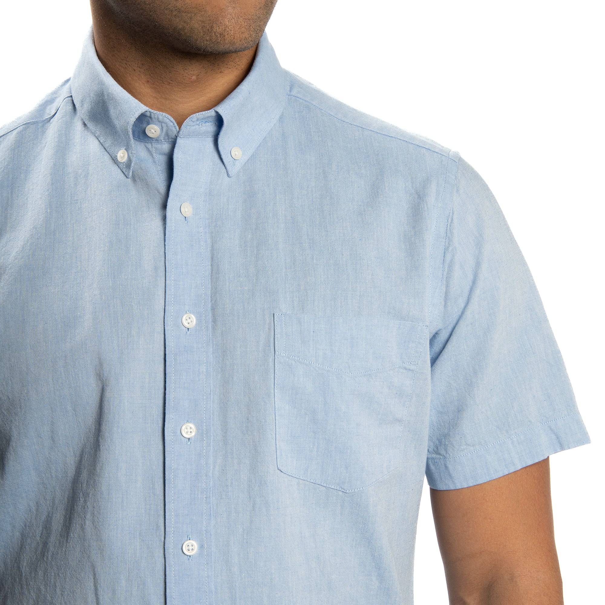 Linen Short Sleever - Blue - Image 5