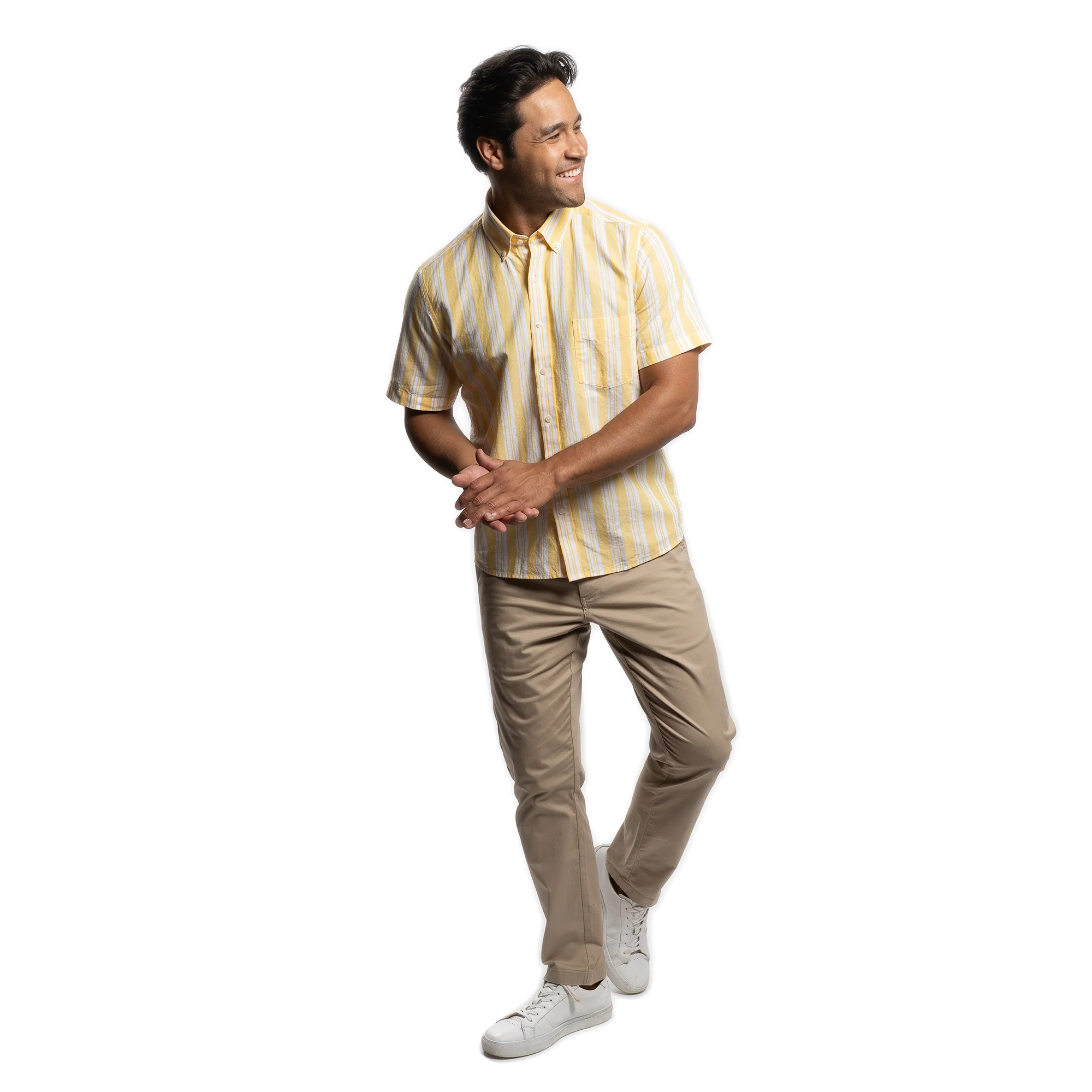 Linen Short Sleever - Yellow Stripe - Image 5
