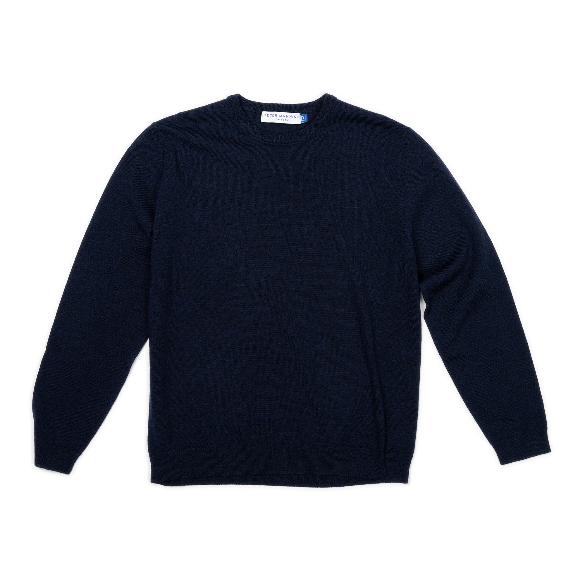 Merino Wool Sweaters Crew Neck - Navy - Image 4