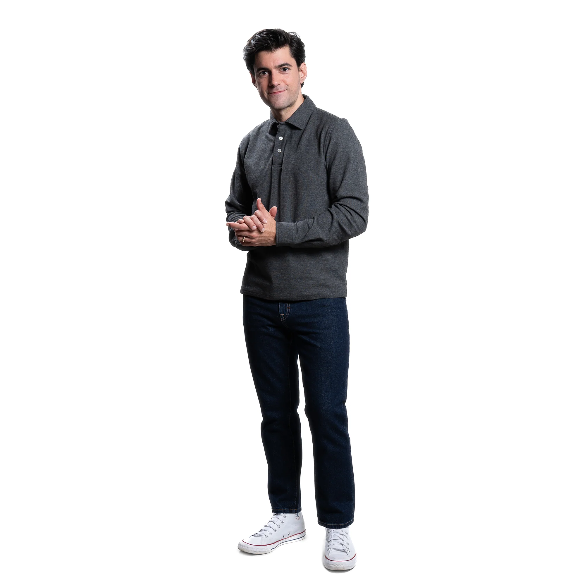 Pique Polo Shirts - Charcoal - Image 4