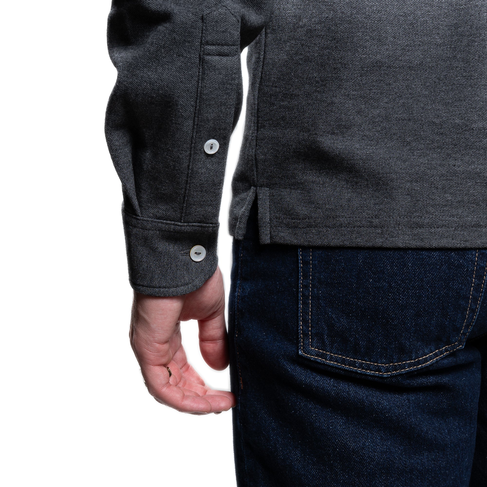Pique Polo Shirts - Charcoal - Image 5