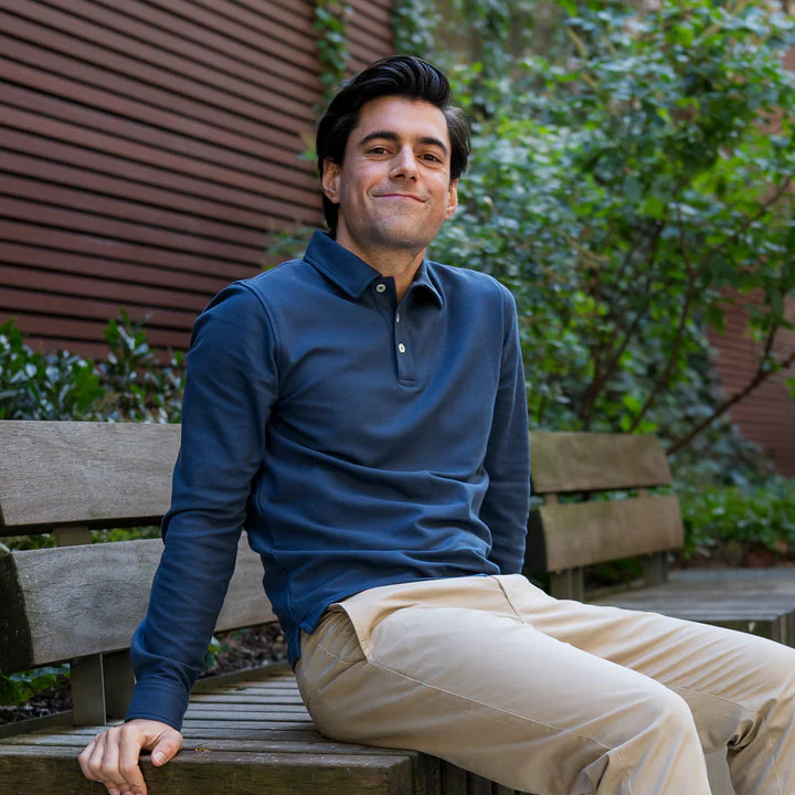 Pique Polo Shirts - Navy - Image 3