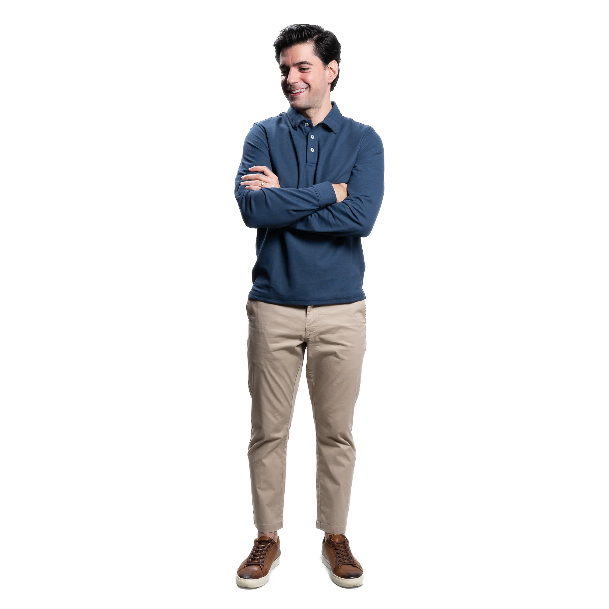Pique Polo Shirts - Navy - Image 4