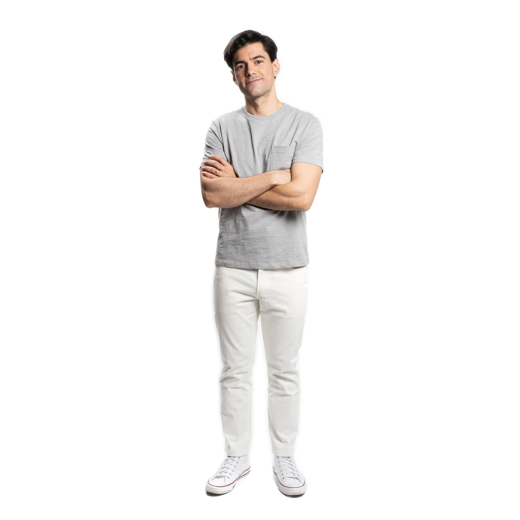 Slub Pocket T-Shirt - Light Grey - Image 4