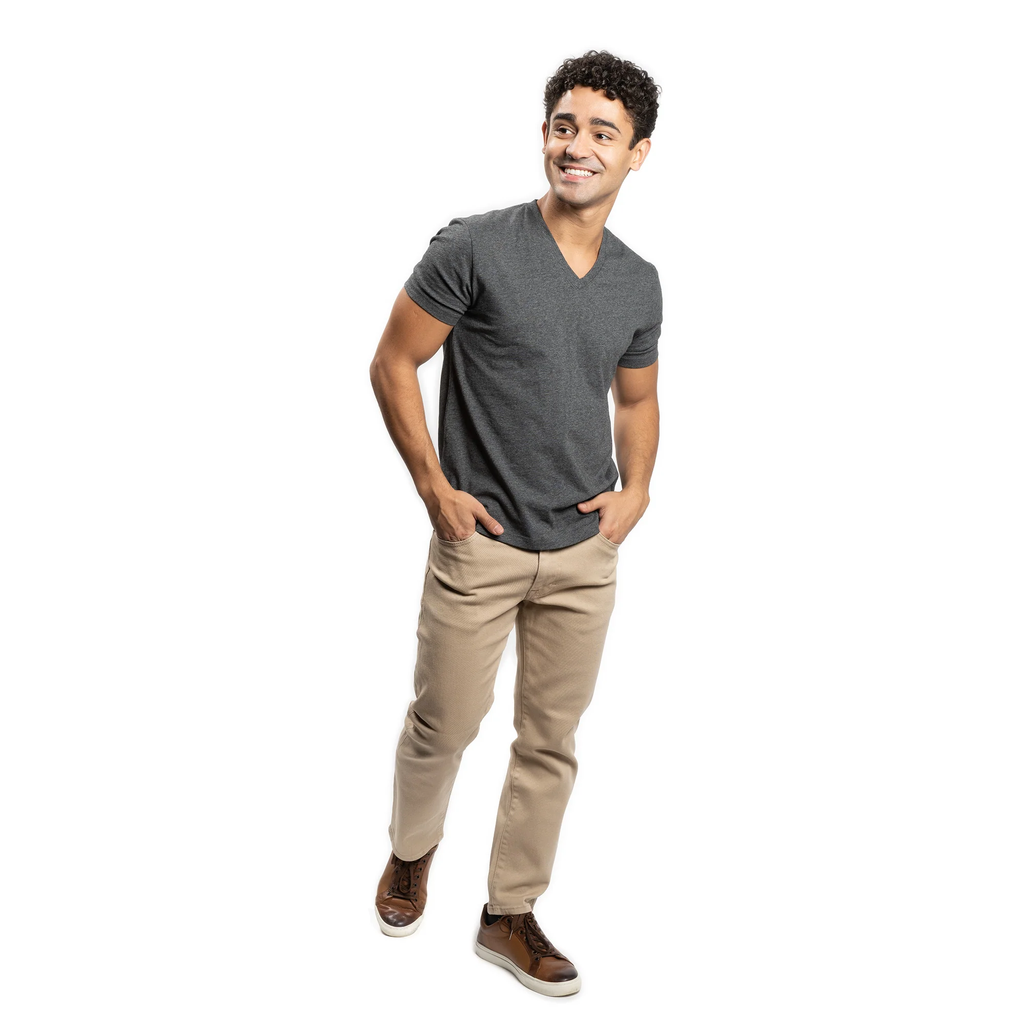 The V Neck T - Charcoal - Image 3