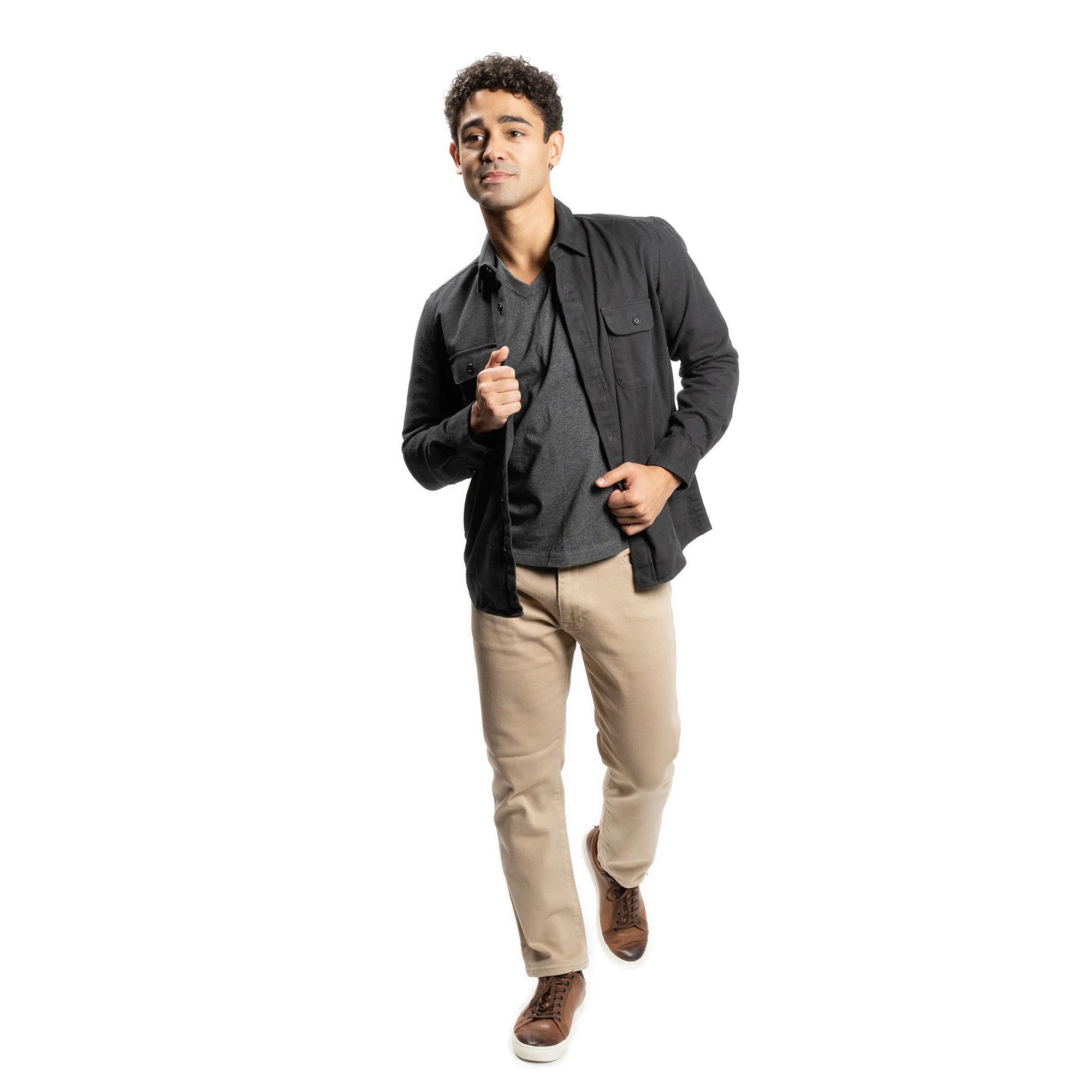 The V Neck T - Charcoal - Image 4