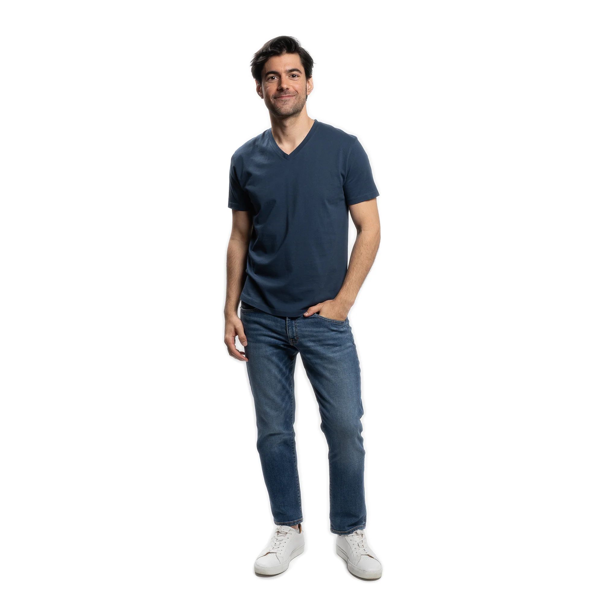 The V Neck T - Navy - Image 4