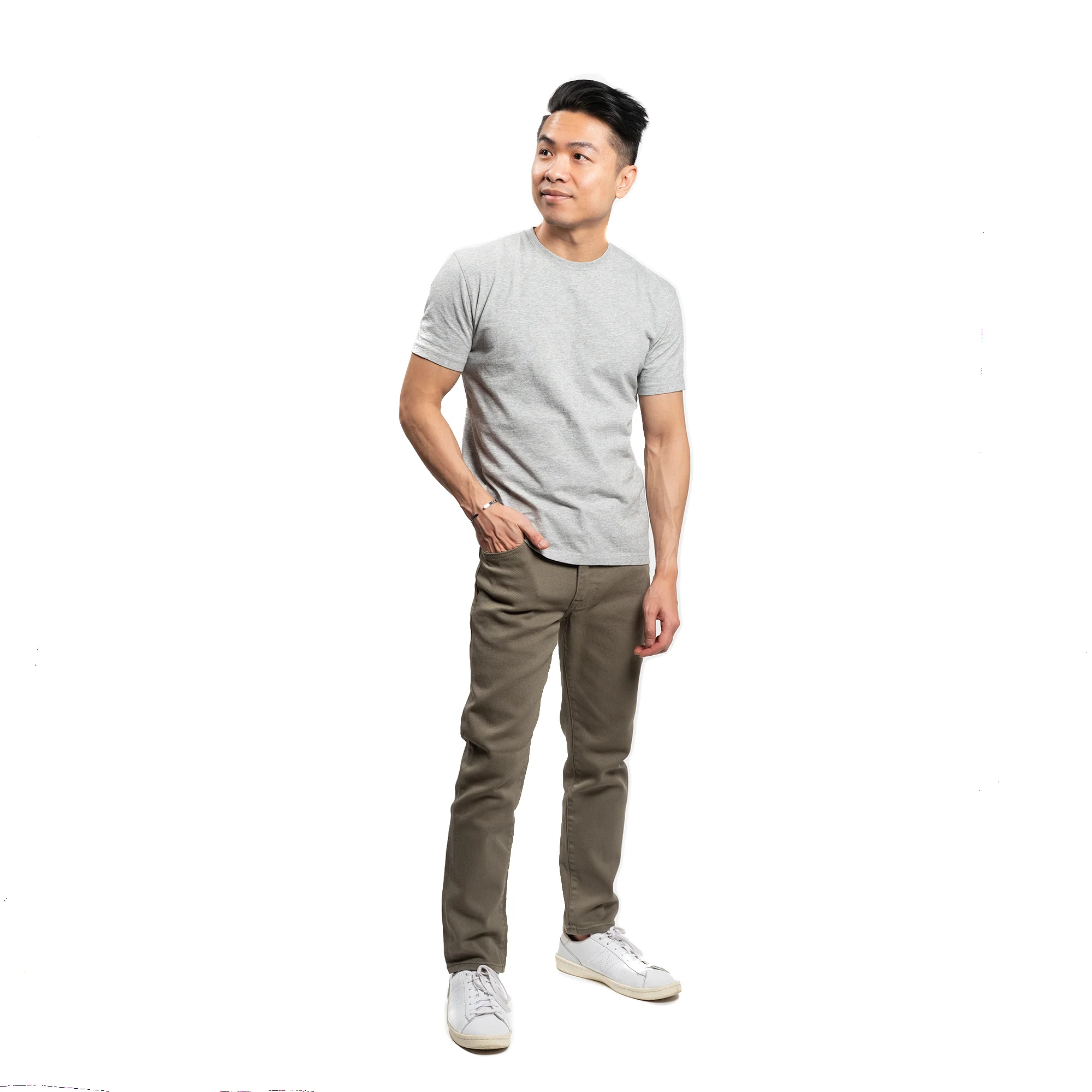 Vintage Crew T-Shirt - Heather Grey - Image 4