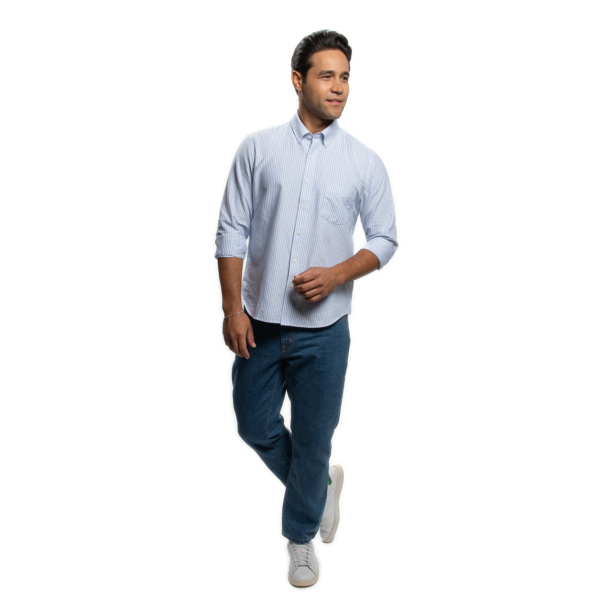 Weekend Oxford Slim Fit - Blue Stripe - Image 3