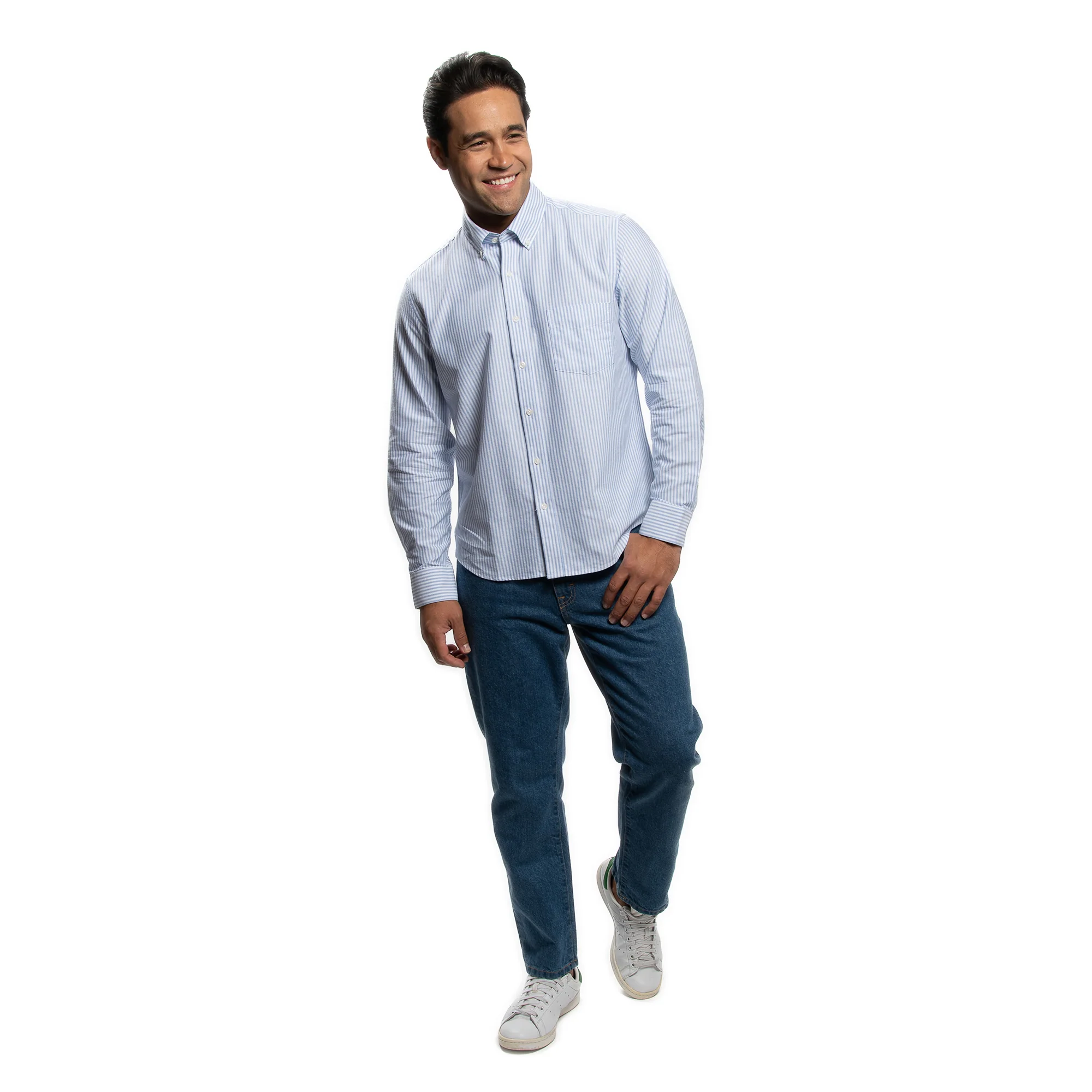 Weekend Oxford Slim Fit - Blue Stripe - Image 4