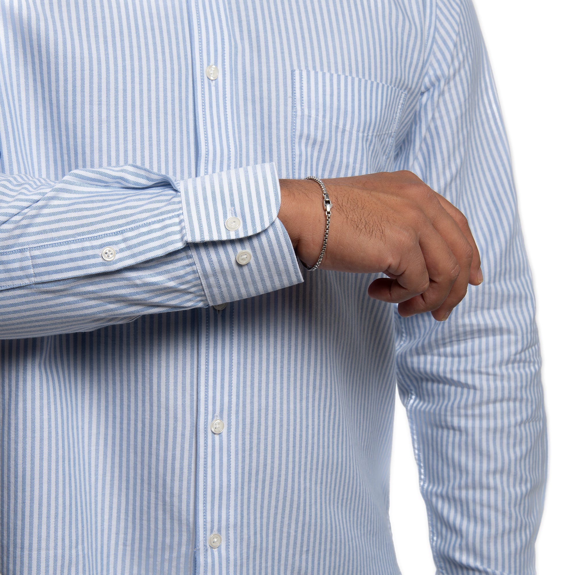 Weekend Oxford Slim Fit - Blue Stripe - Image 5